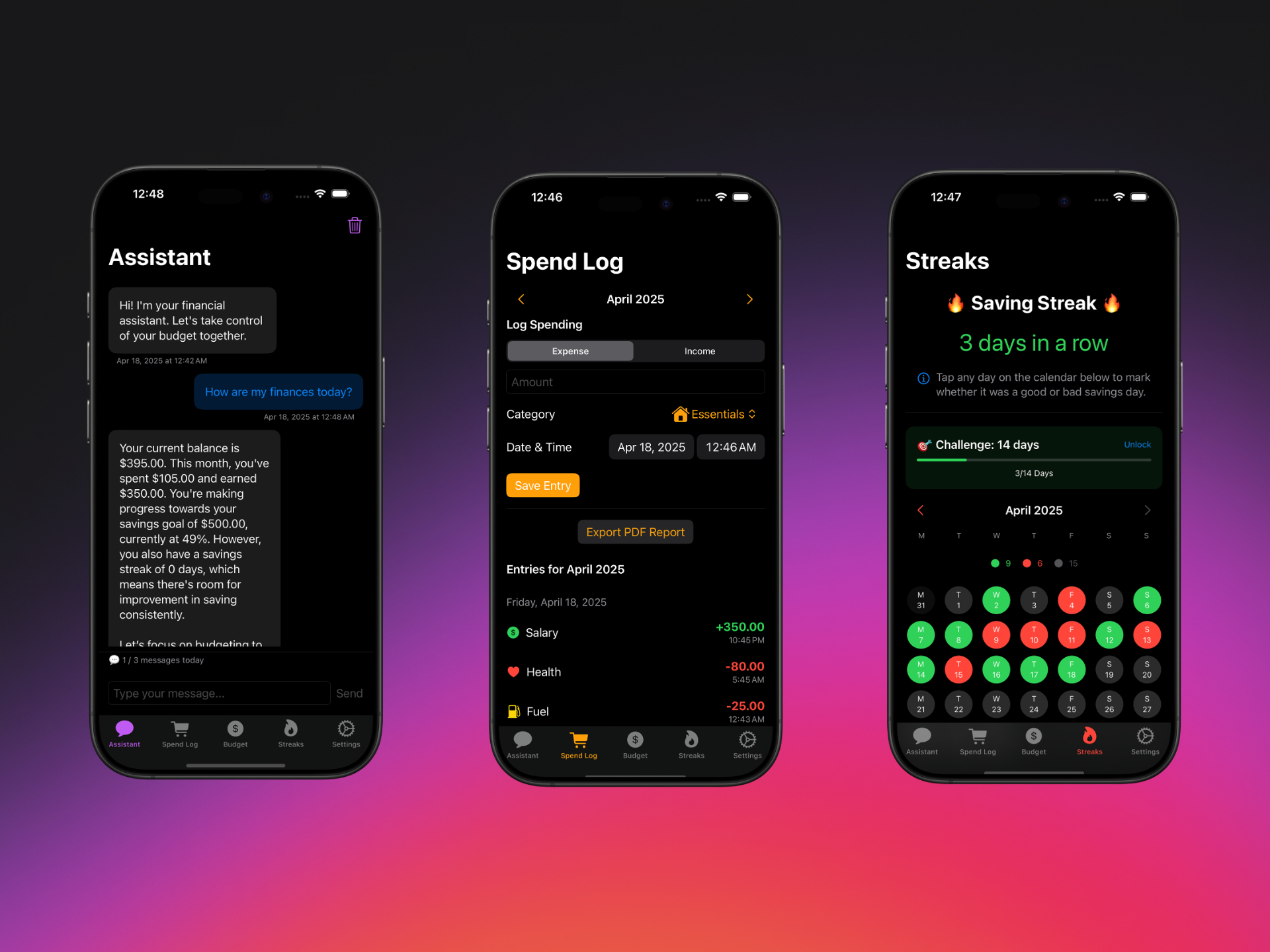 Screenshot of the project